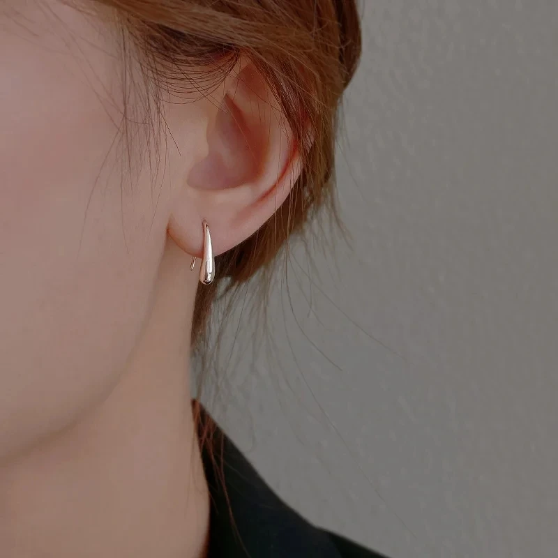 Sliver-plated Water Drop Shape Earrings for Women Simple Temperament Ins Retro Jewelry Party Birthday Gifts