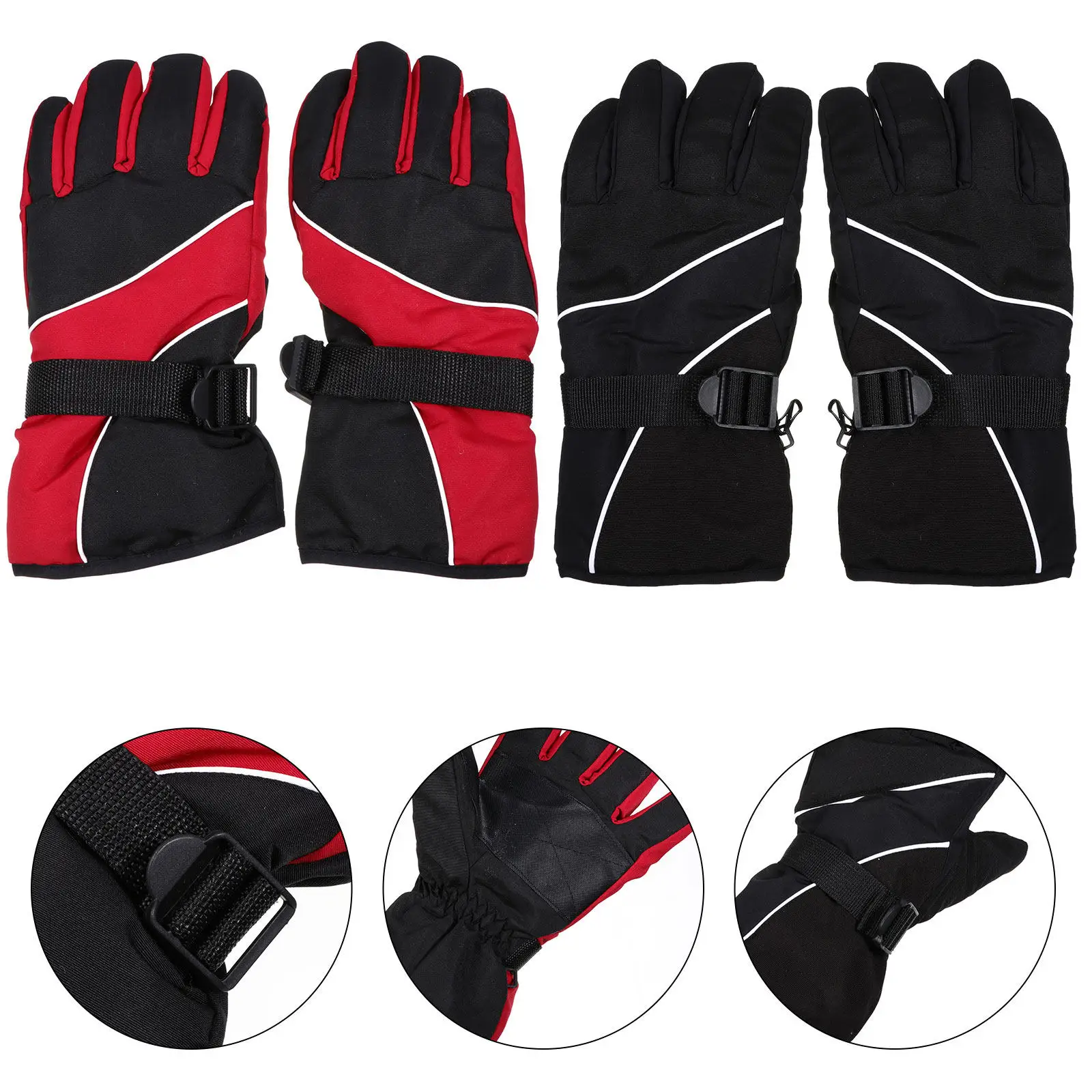 

2Pairs Skiing Gloves Winter Unisex Outdoor Warm Cycling Anti-Slip Gloves Windproof Riding Hiking Household Cycling Supplies