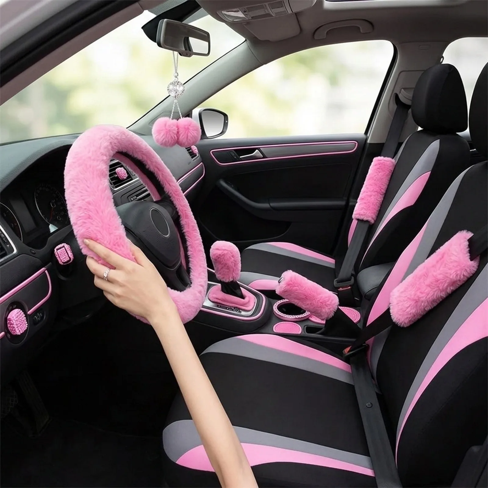 Breathable Washable Car Covers Luxurious Design Handbrake Gear Cover Interior Accessories Eye-catching Color Design For SUVs