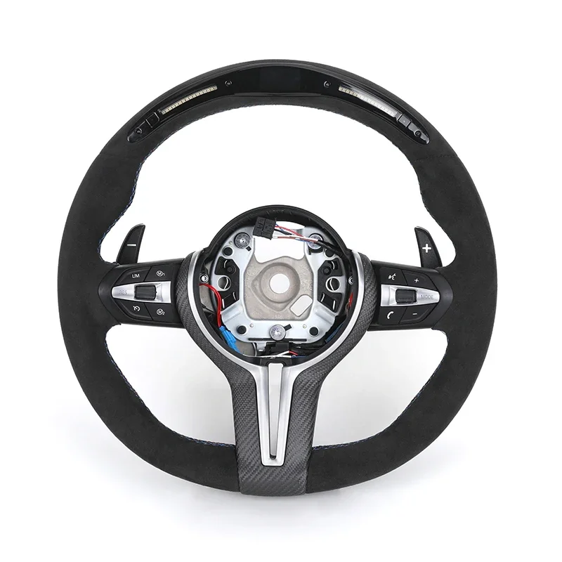 With LED Volant Alcantara Leather M Performance Steering Wheel for BMW F10 M5 F90 F30 F15 E90 E92 F80 M3 X5 F15 E70 X6 F16 E71