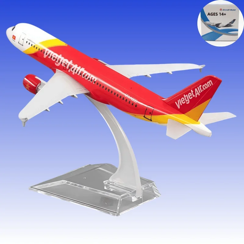 

16cm Plane Model Airplane Model Vietjet A320 Aircraft Planes Aircraft Model 1:400 Diecast Metal Airbus 320 Airplanes toys