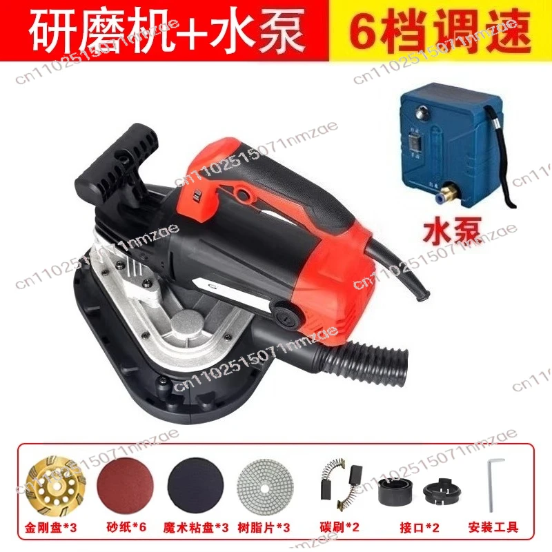 Wall Polisher Hand Held Edge Grinding Polishing Machine 2450w Handheld Three Head Grinder Water Pump
