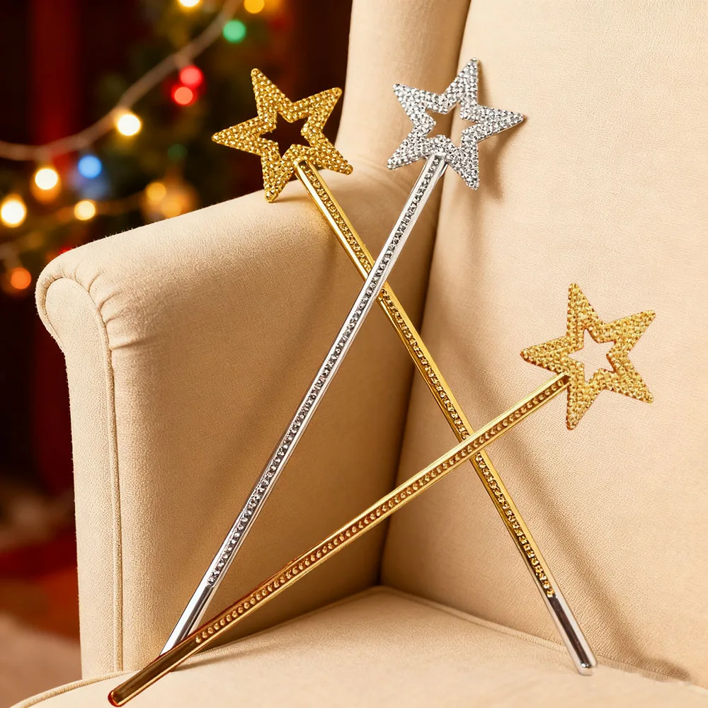 4 Stück Stern-Zauberstab – Cosplay-Zubehör für Prinzessinnenpartys und Hochzeiten, Veranstaltungen, leichte Requisite für Geburtstag, Weihnachtsfeier – Detail 7