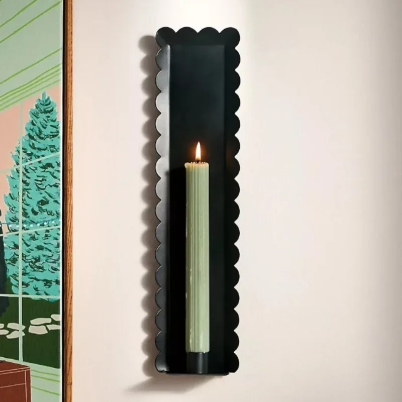Wall-mounted Candle Holders Long Stick Candlestick Metal Vintage Simple Candle Holders Living Room Art Decor Home Decoration