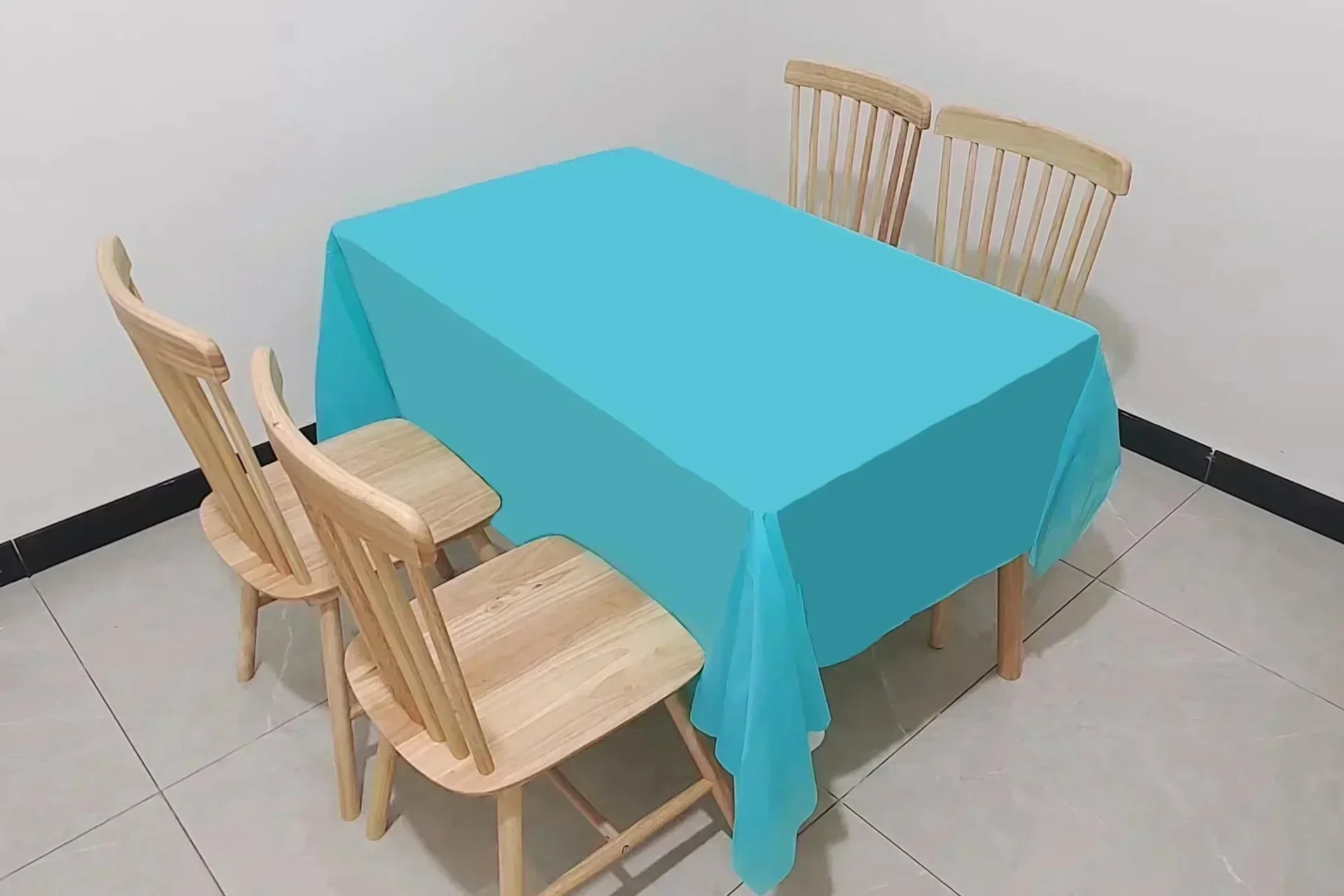 

3 silk Spot Plain Color Optional Party Tablecloth thickening disposable rectangular tablecloth skyblue