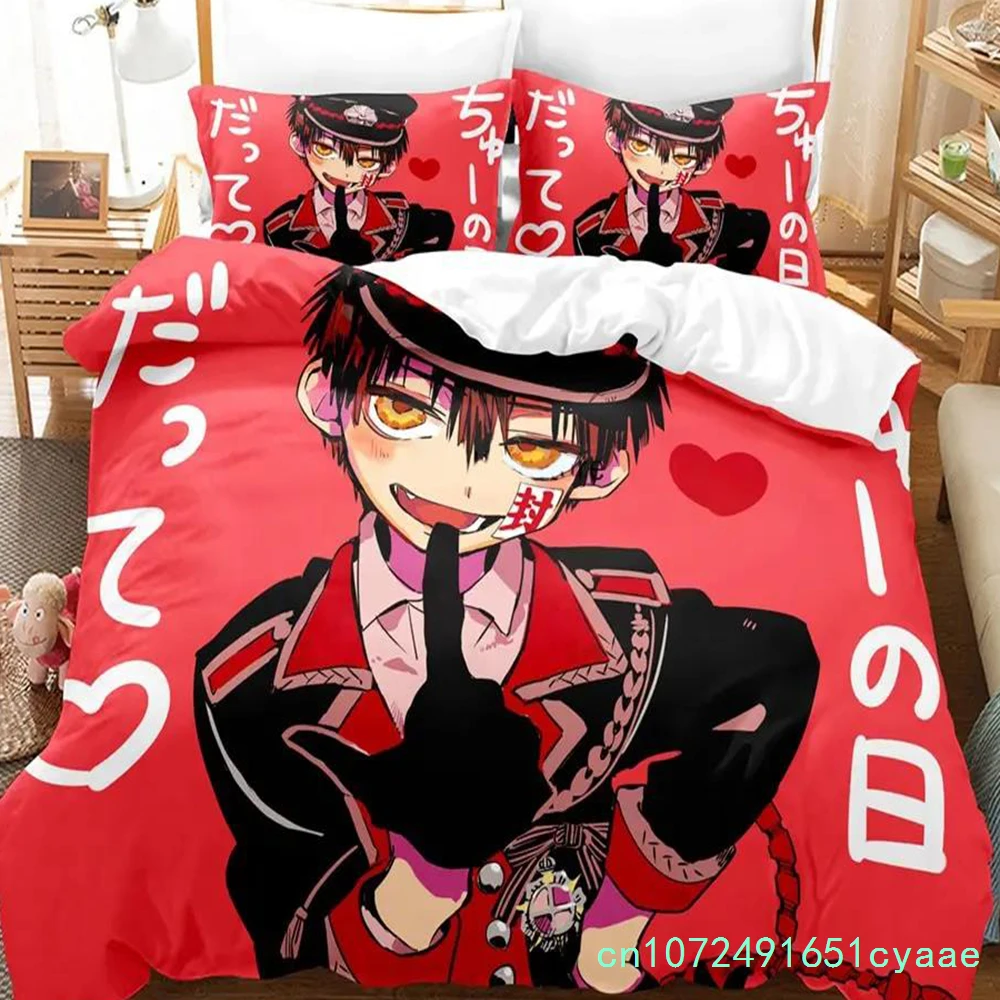 Fashion 3D Printing Anime Toilet-bound Hanako-kun Bedding Set Duvet Cover Sets Comforter Bedding Double Size Adults Kids Gift