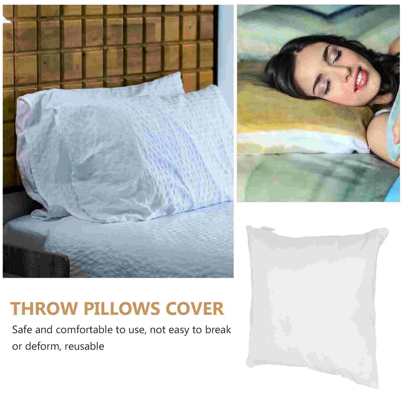 Pillow Case Throw Pillows for Couch Core Cover Cushion Cover/Pillow Pillowcases Brushed Fabric Bed Home White Liner