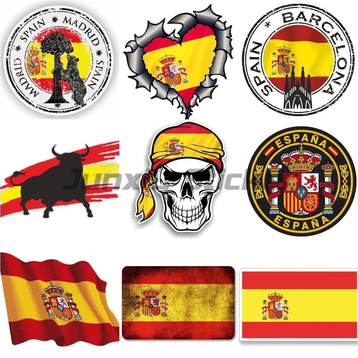 Spanien Flagge Aufkleber Helm Wandaufkleber Zimmer LKW Aufkleber LKW Motorrad Aufkleber Fahrradzubehör Auto Aufkleber Racing