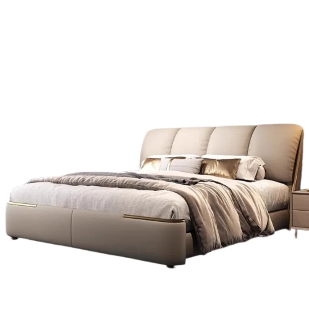 Marcos de cama modernos y elegantes, camas minimalistas europeas francesas para niños, tapicería doble, muebles para el hogar de Hotel Mobili Per La Casa