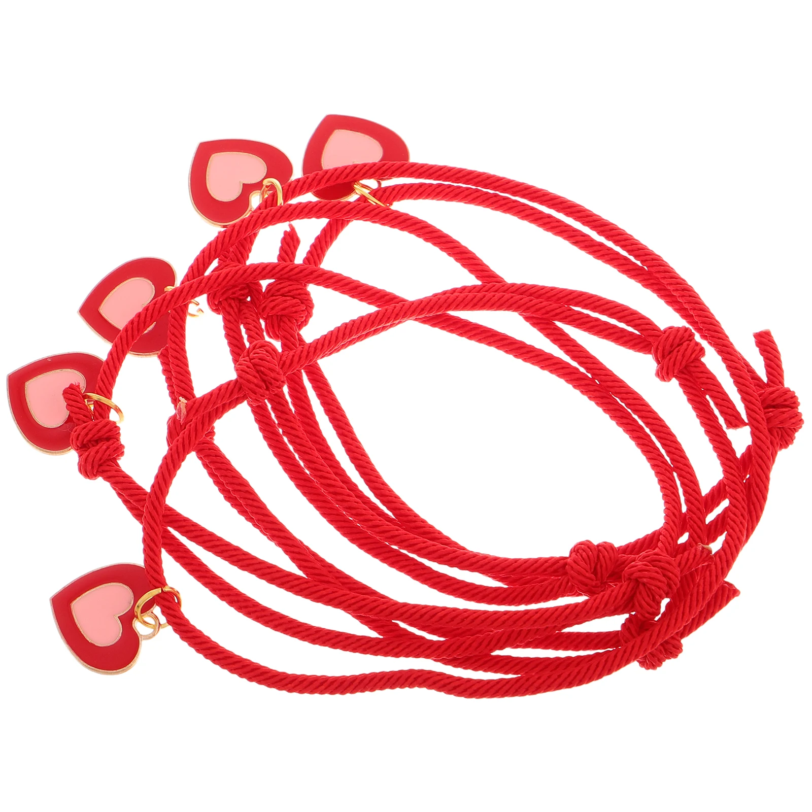 

5pcs Cat Collar Handmade Knitted Milanese Rope Adjustable Necklace for Cats Dogs Lucky Red Rope Pet Jewelry Charm