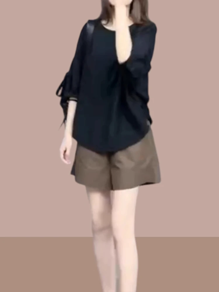 Fashionable Loose Short Sleeve T-Shirt in Apricot Color for Women Thin Design Summer 2026 European Style Small Size Friendly