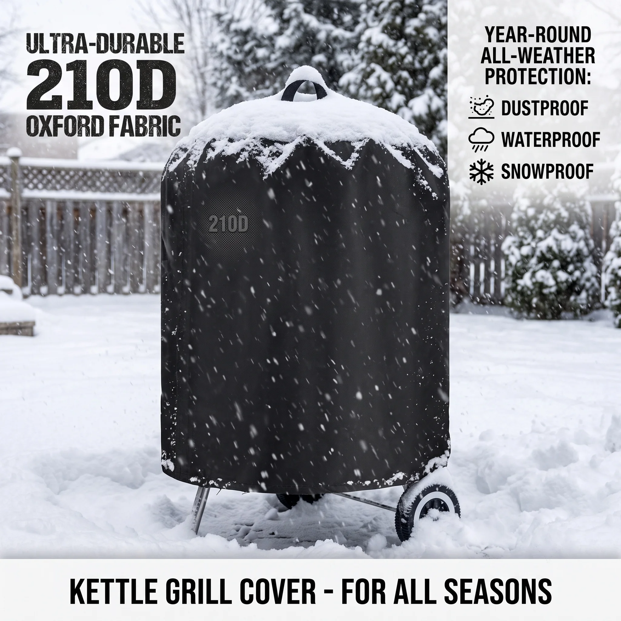 Outdoor Gas Stove - Housse de protection noire ronde pour