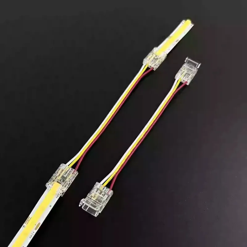 3Pin Connector for 8mm 10mm CCT Tunable COB LED Strip Light Solderless Strip to Wire Strip to StripTerminal Extension Connection