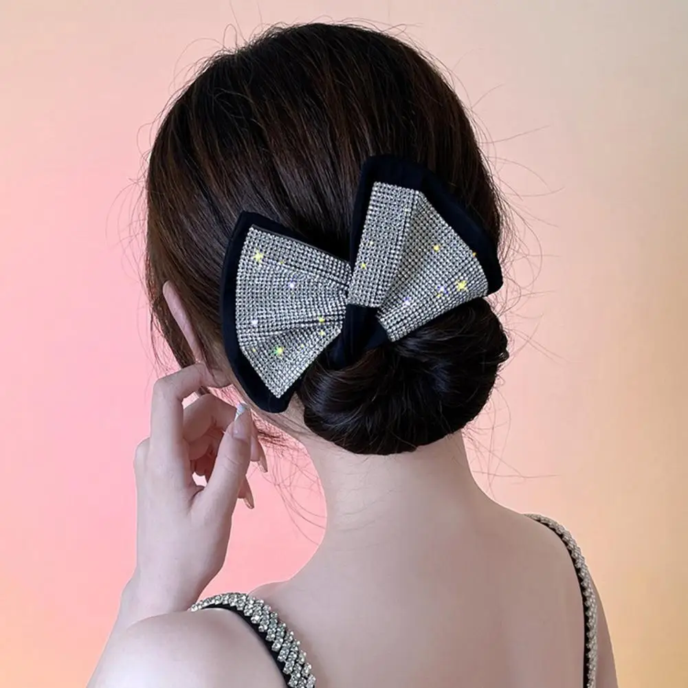 Beautiful Bowknot Decor Hair Curl Clip Stylish Handmade Fabric Hair Curl Claw Hair Accessories Elegant Multi-use Hair Twist Claw