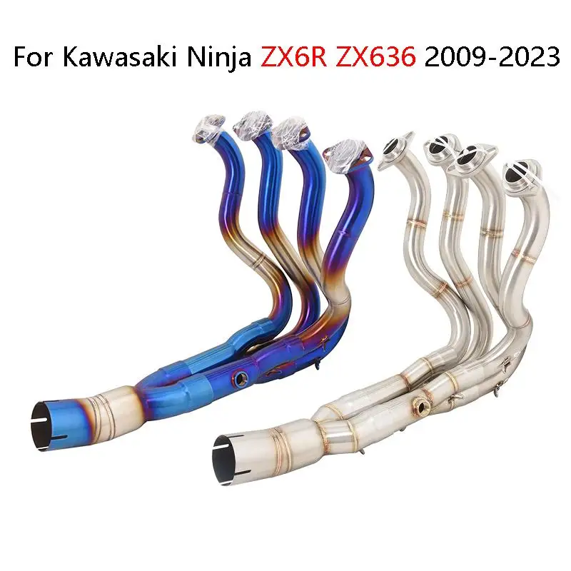 

For Kawasaki Ninja ZX6R 2009-2023 Slip On Motorcycle Exhaust System Header Link Pipe Connect Original Pipe Stainless Steel