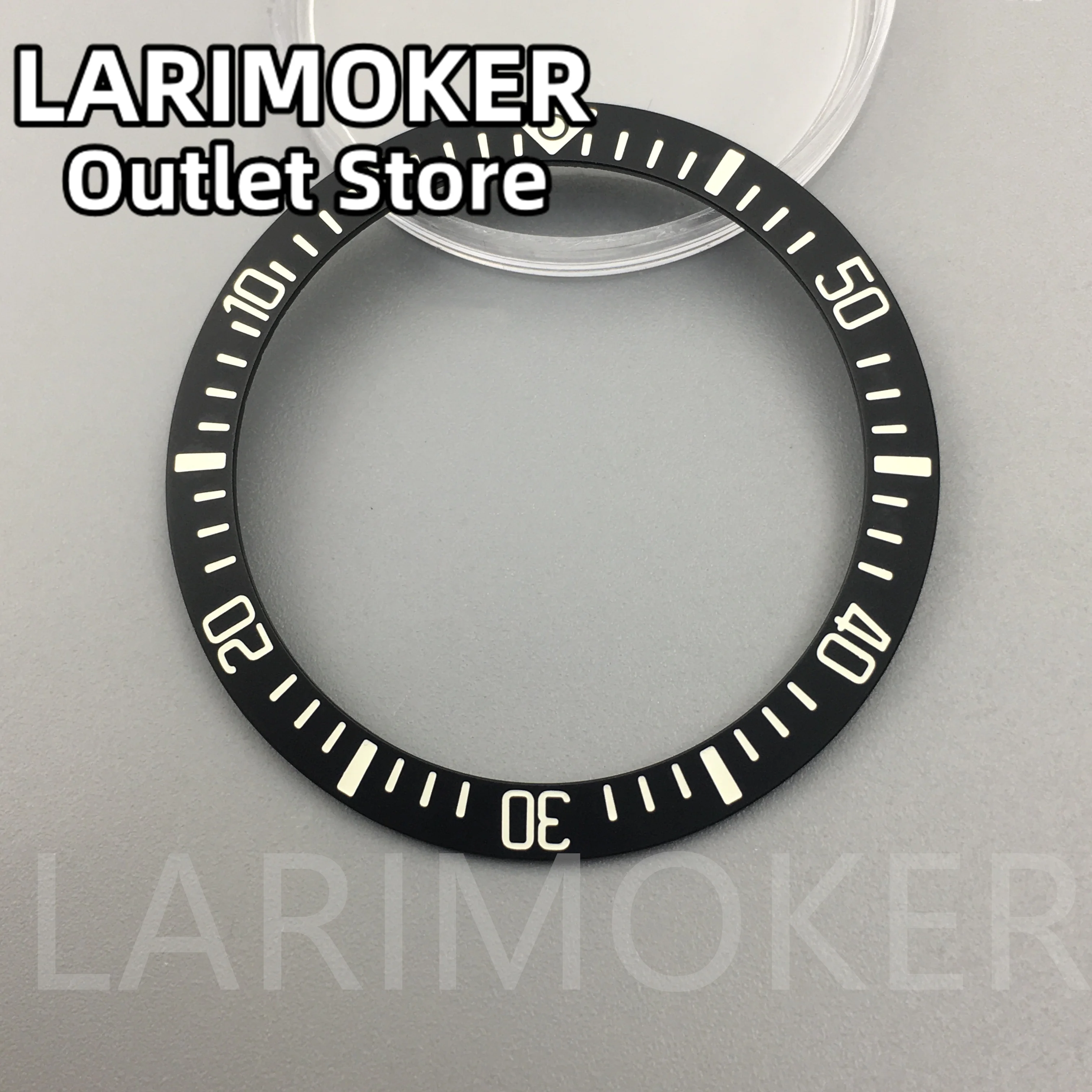 LARIMOKER 38 مللي متر إطار سيراميك مضيء عالي الجودة منحدر إدراج علبة الساعة أجزاء إكسسوارات الساعة