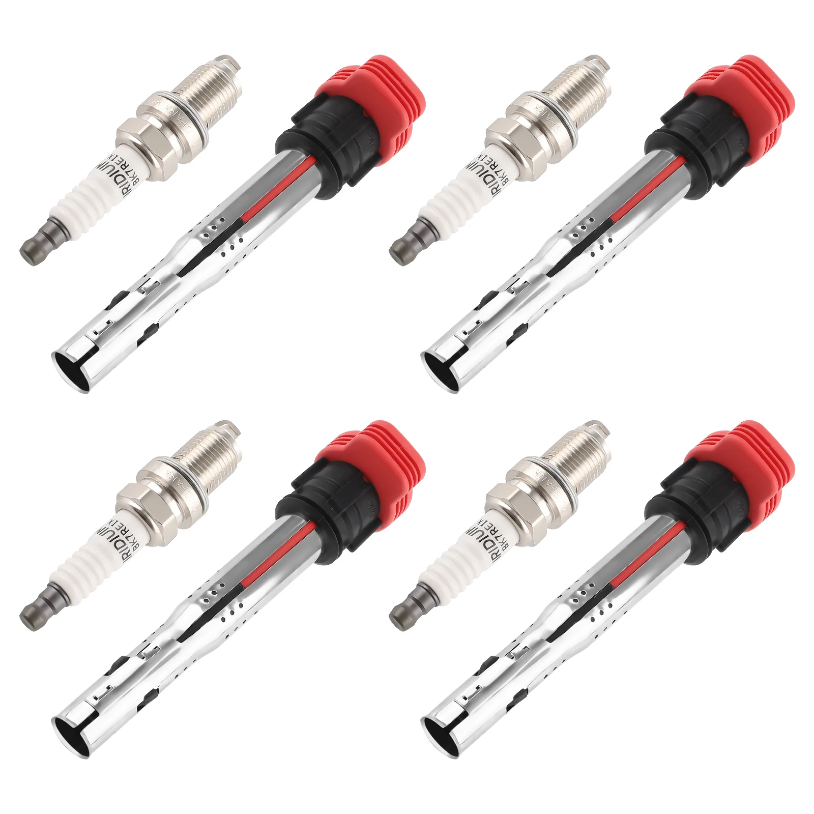 

4X Ignition Coils & 4X Spark Plugs For Audi A3 A4 A5 TT Volkswagen Beetle UF529