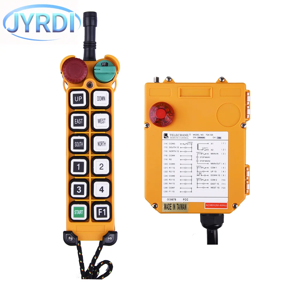 

F24-12S 12 buttons AC/DC36-380V Industrial Wireless Radio Crane Remote Control switches Hoist overhead bridge Crane Controller