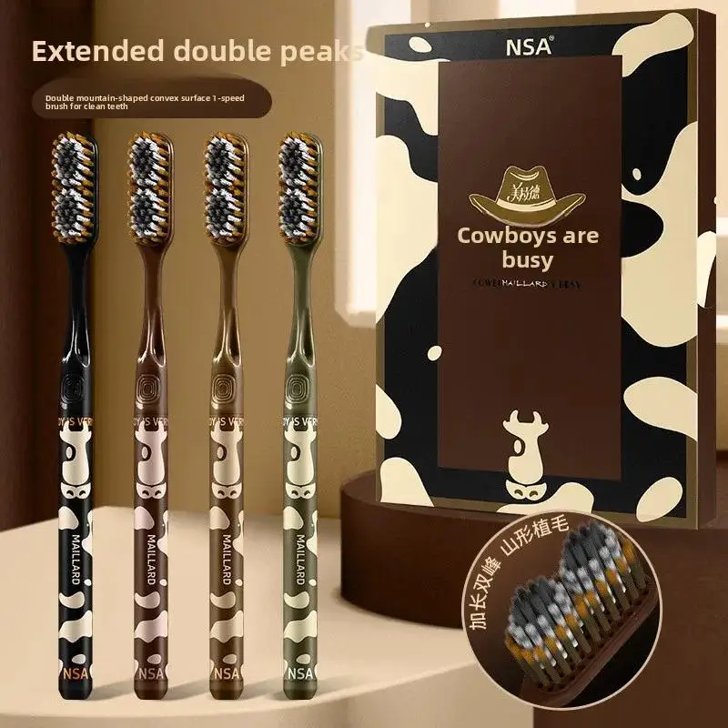 Light luxury clothing with fine threads, soft fur, high aesthetic value, wide head, adult household, travel, couple toothbrush