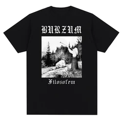 Vintage Metal Band Burzums Album Cover Print High Quality Music T Shirt Summer Men Casual Cotton Short Sleeve Tees Size XS-3XL