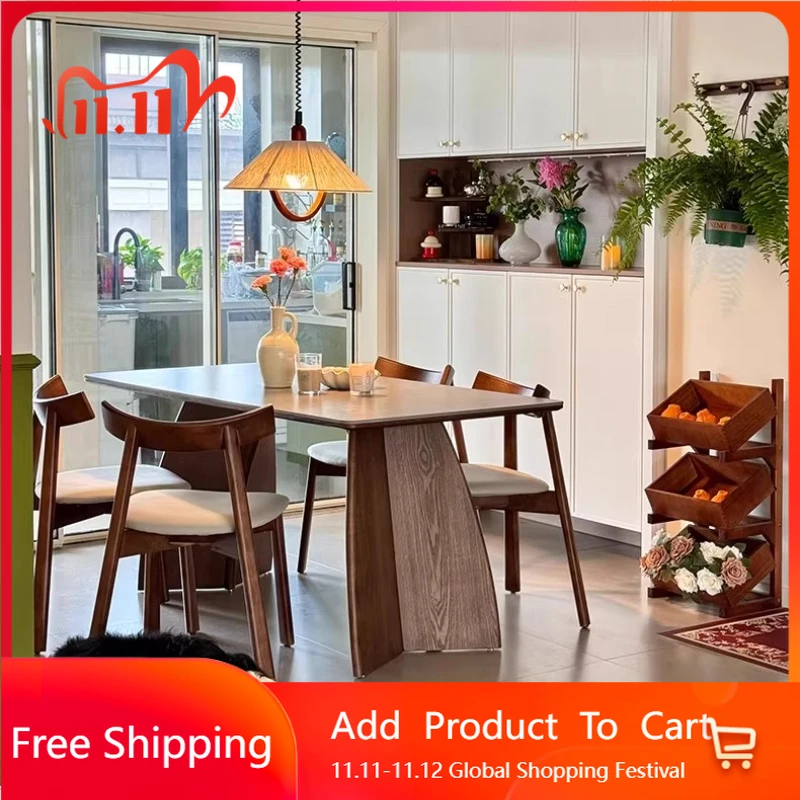 

Solid Wood Romantic Dining Table Modern Simple European Living Room Unusual Table Aesthetics High Quality Muebles Furniture