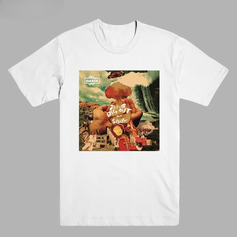25 verano OASIS camiseta banda alternativa Rock americano Hip Hop manga corta hombres y mujeres algodón cuello redondo verano cantante Top