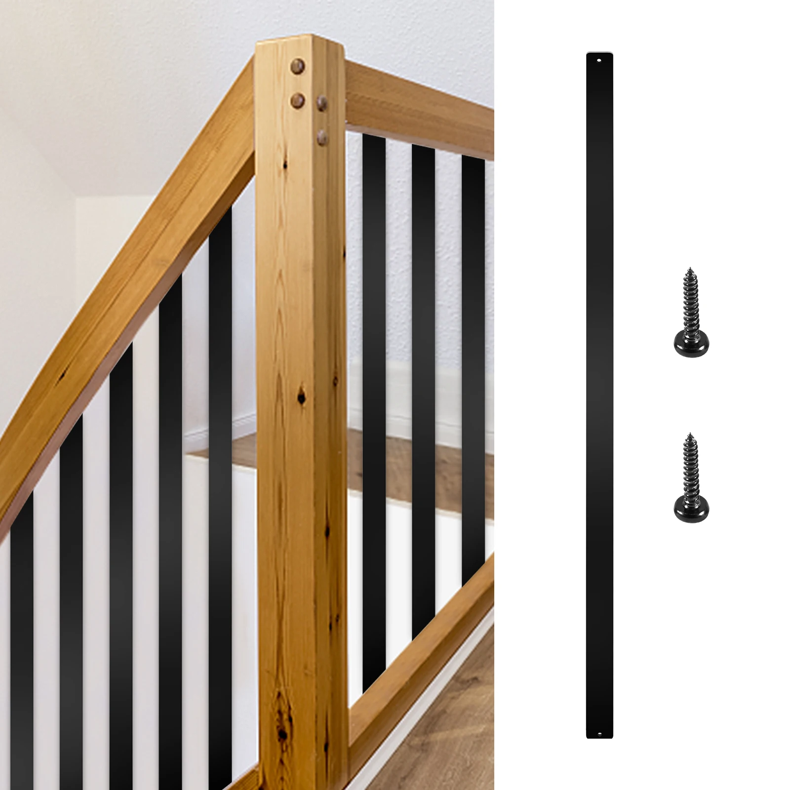 Balaustre per ponte, mandrini per ponte in metallo da 76 pezzi, balaustra per scale con viti, ringhiera per ponte in lega di alluminio per legno e