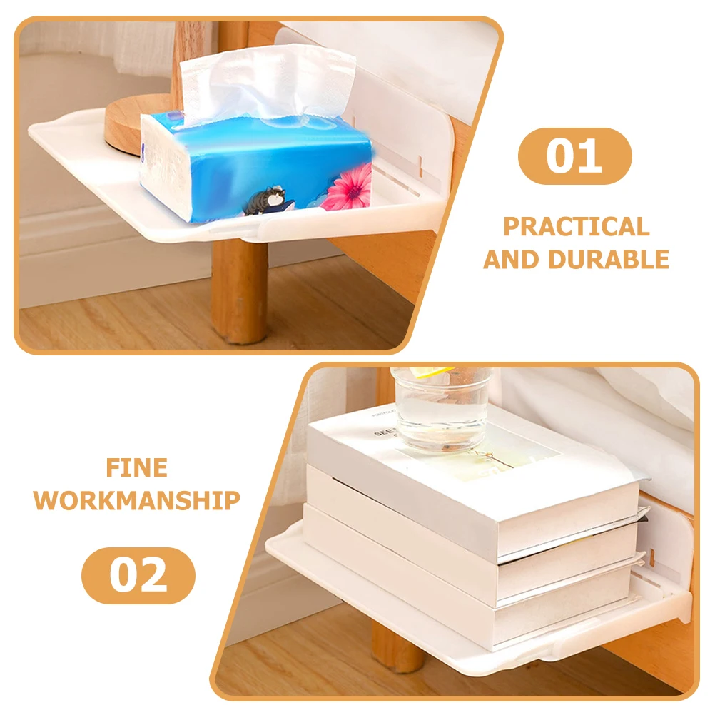 

Wall Shelf Tray Bedside Folding Shelves Hanging Storage Foldable Lightweight Compact Easy Installation Smooth Surface Practical