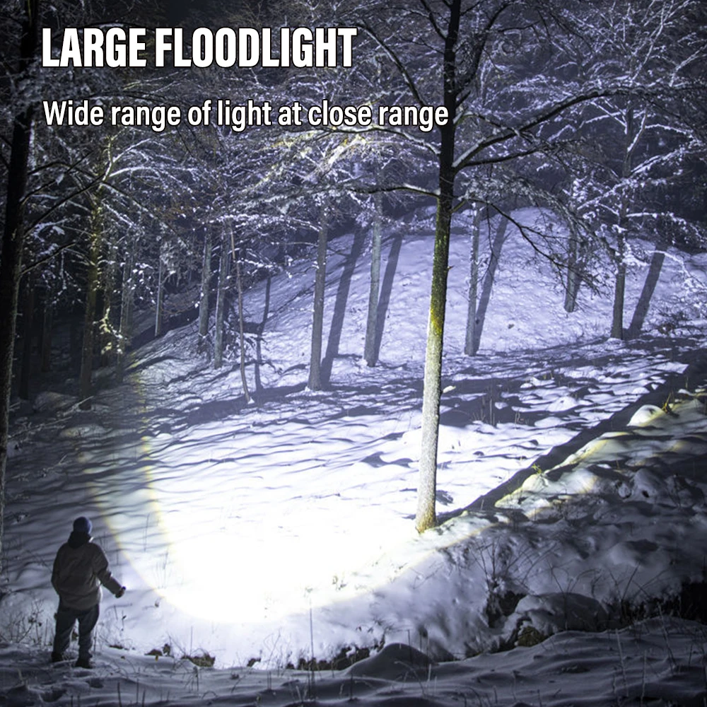 High Power Handheld LED Searchlight Super Bright Solar Flashlight 4 Light Colors Waterproof Outdoor Lighting for Adventure
