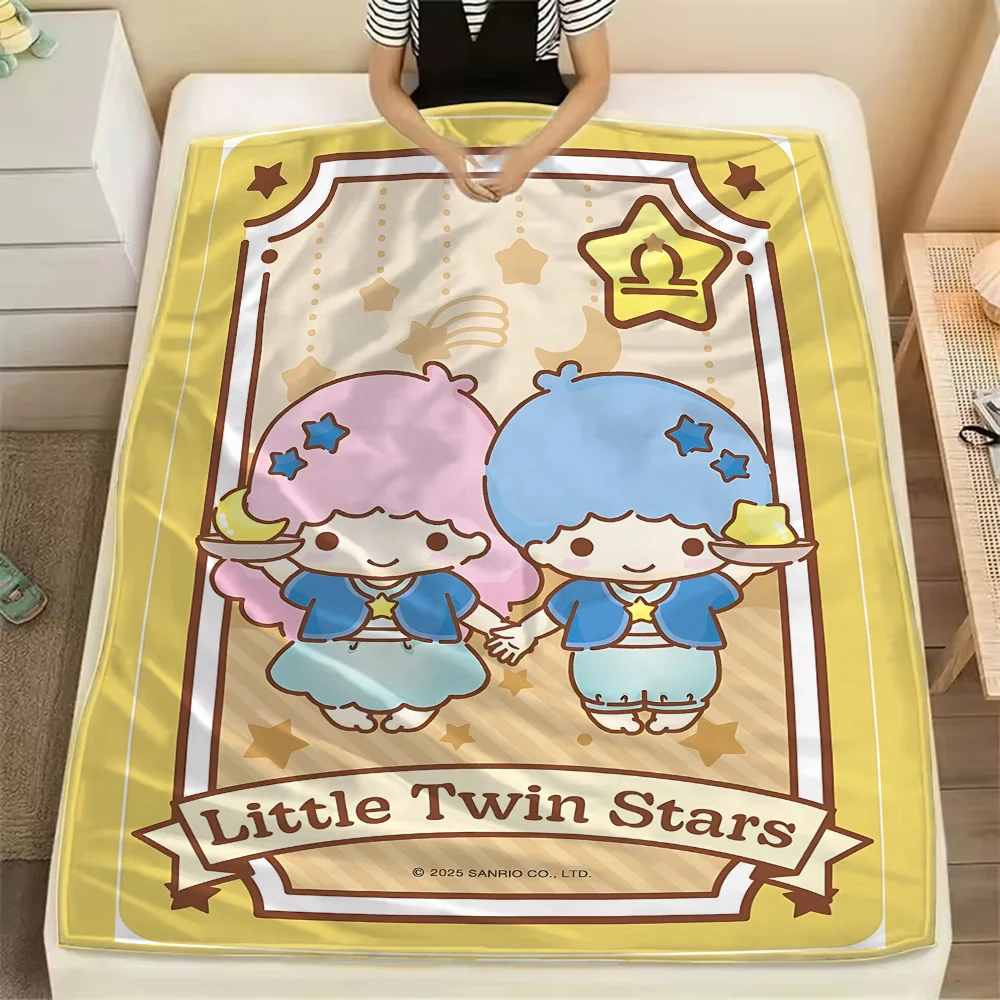 Sanrio Little Twin Stars Bed Blankets and Throws Cutecore Blanket Home Dandys World Blankets for Winter Kpop Demon Hunter Plaid