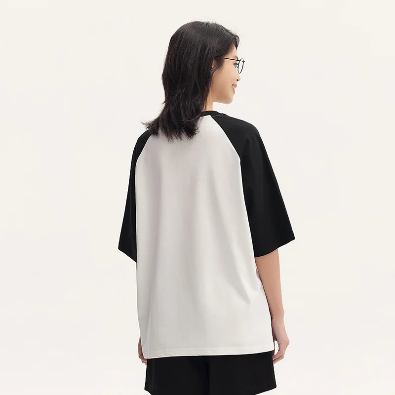 Semir Women T-Shirt Oversize Color-Blocking Sweet Cool Summer Top Letter Print Design Top Tee Female