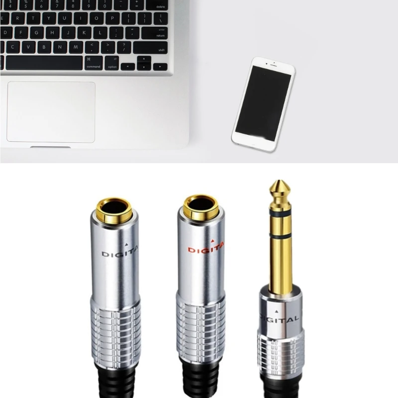 6.35mm 1/4 インチ TRS からデュアル 6.35mm 1/4 インチ TS モノラル ステレオ Y ケーブル スプリッター コード スマートフォン コンピュータ プレーヤー、8 インチ ドロップシップ用