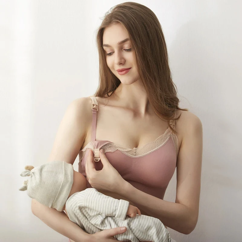 Breastfeeding Bras Maternity Nursing Bra for Feeding Nursing Underwear Clothes for Pregnant Women Wirefree Breathable Bra