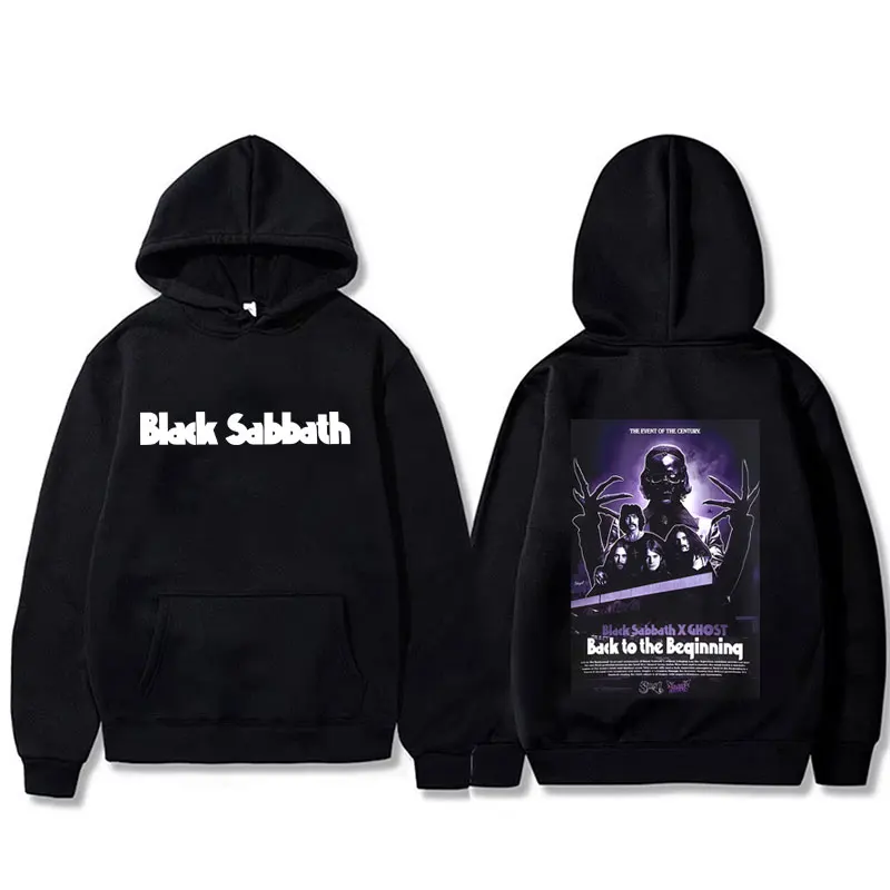 

Rock Band Black Sabbath & Ghost Band Back To The Beginning Hoodie Ozzy Osbourne Pullover Men Women Vintage Oversized Sweatshirt