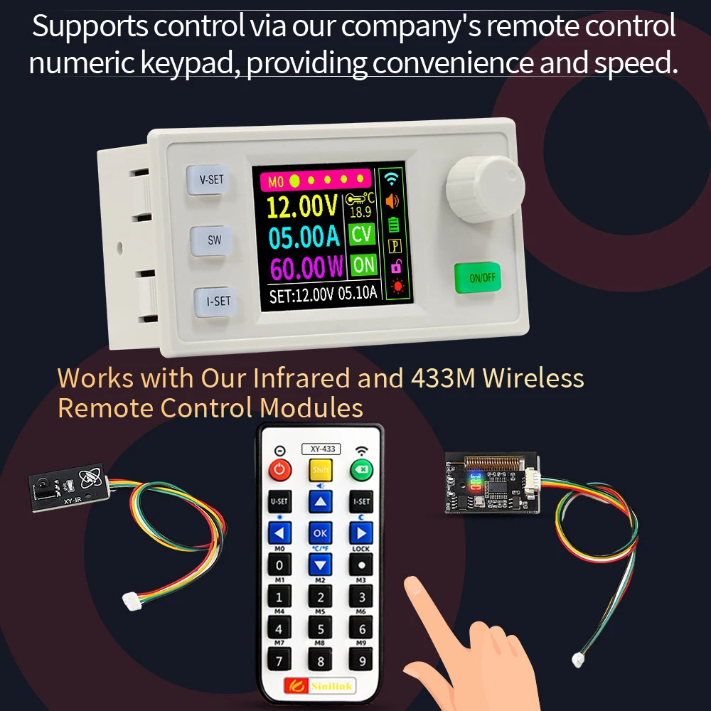 

XY12550S Цифровой регулируемый понижающий источник питания постоянного напряжения Модуль постоянного тока 50 А/6250 Вт Входное напряжение DC12-140 В