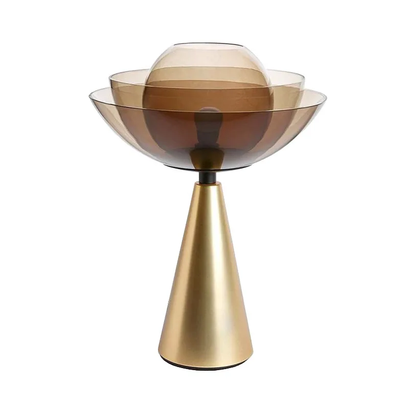 

Simple modern creative personality lotus glass living room study bedroom bedside art lamps