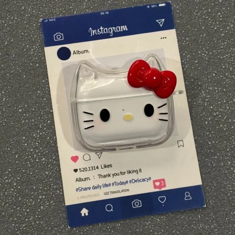 سانريو مرحبا كيتي Tpu ثلاثية الأبعاد سماعة واقية ل AirPods 1 2 3 4 Pro Pro2 الكرتون شامل سماعة شحن حافظة جديد