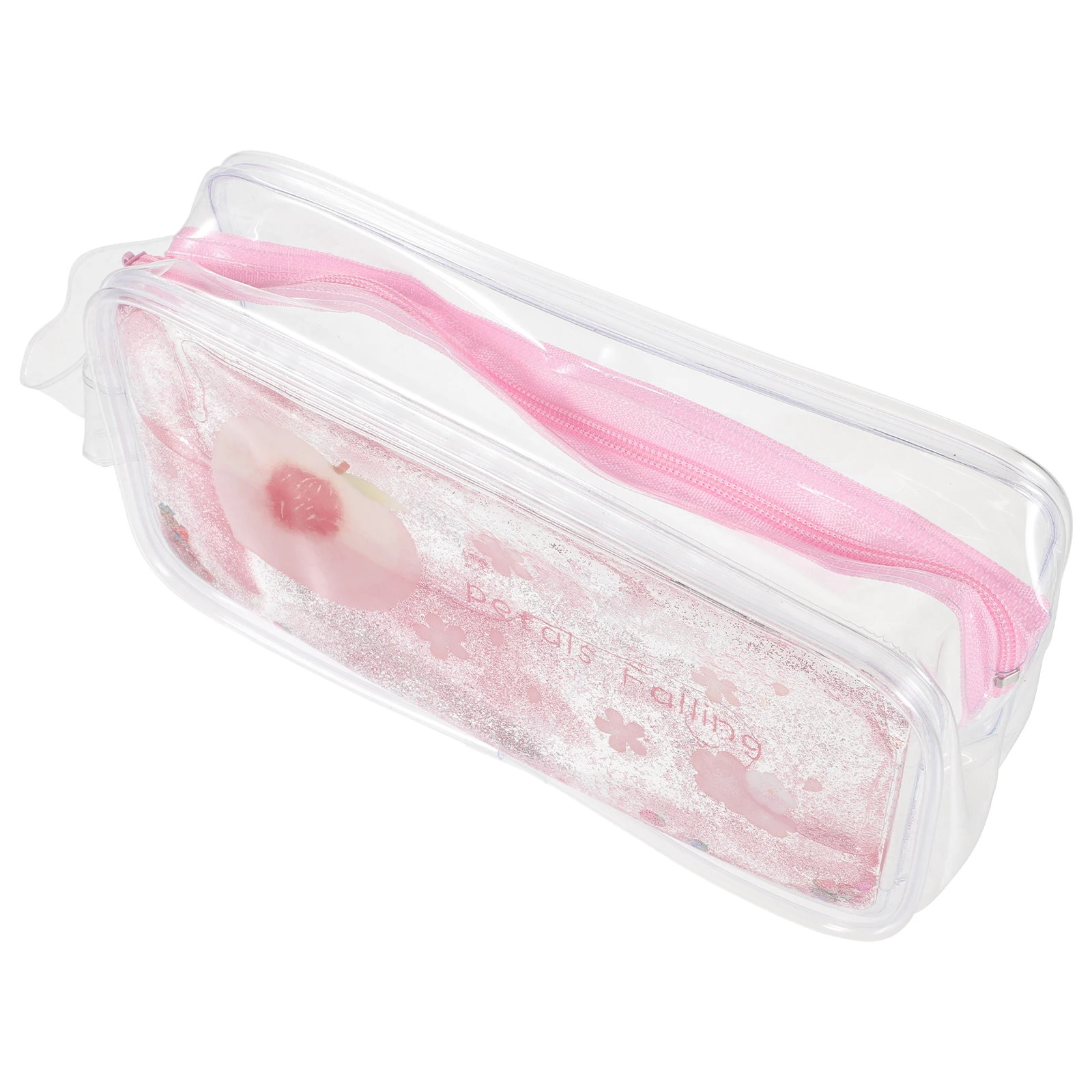 

Peach Stationery Box Clear Pencil Case Zipper Organizer Portable Pen Storage Bag Cartoon School Supplies Girls Pouch Multi