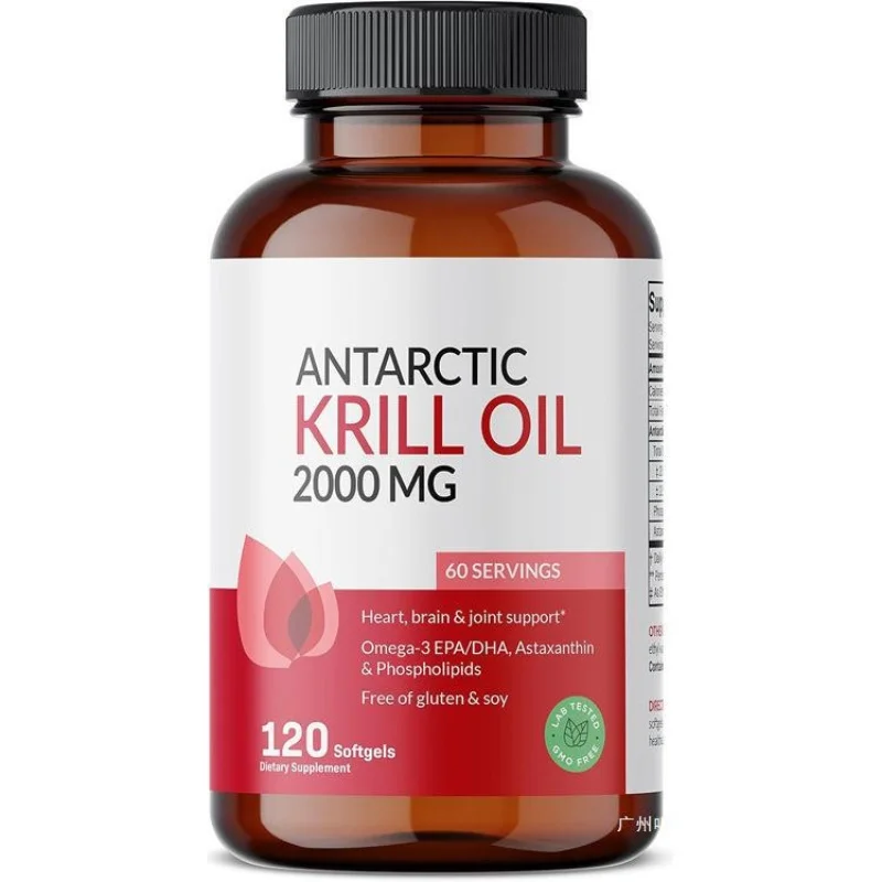 2000MG Antarctic Krill Oil - Choline and Astaxanthin 120 Softgel Capsules Contains OMEGA-3 EPA/DHA Phospholipids