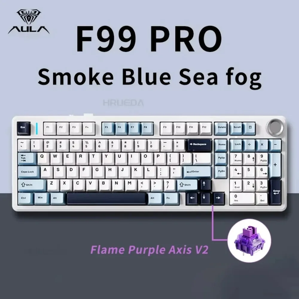 Aula F99 Pro Gaming Keyboard Wireless Mechanical Keyboard Bluetooth 5.0/Wired RGB PBT Keycaps Hot Swap Gasket Gaming Accessories