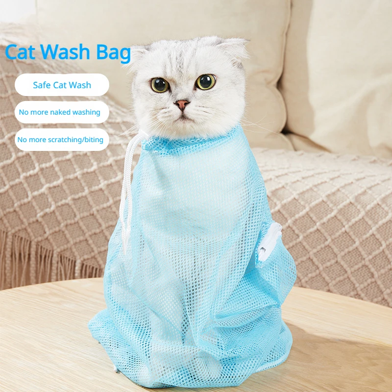 Pet Cat Wash Bag Cat Special Bath Bag Nail Clipping Injection Feeding Anti-bite Anti-scratch  Pets Wash Bag Cat Accessories