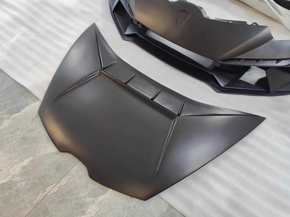 تستخدم لامبورغيني هوراكان LP610 LP580 EVO ترقية Tecnca نمط ألياف الكربون طقم الجسم المصد الأمامي محرك هود