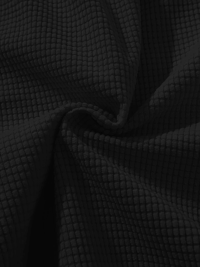 Herren Waffelstrick-Bermudashorts mit elastischem Kordelzug, lockerer Passform, Etikettendekor, für Outdoor, Reisen, Alltag, lässige knielange Shorts – Detail 13