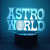 Travis Scott Astro World Figure 3d Led Night Lights For Bedroom Manga Action Lava Lamp Children's Room Decor Kids Birthday Gift