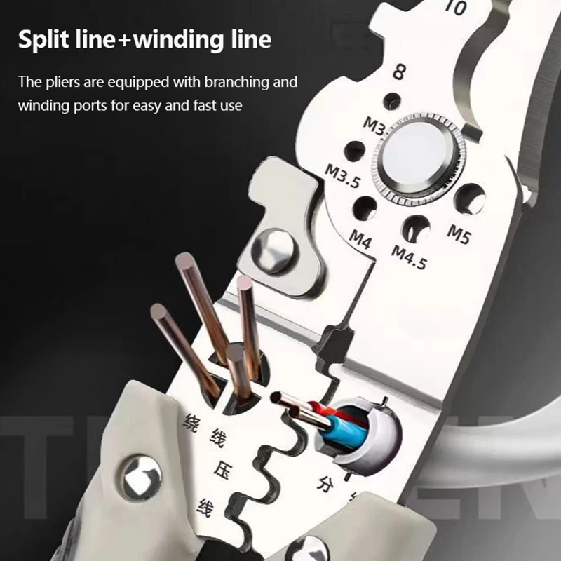 1Pcs Crimper Cable Cutter Adjustable Automatic Wire Stripper Stripping Crimping Pliers Multifunctional Wire Repair Tool Pliers