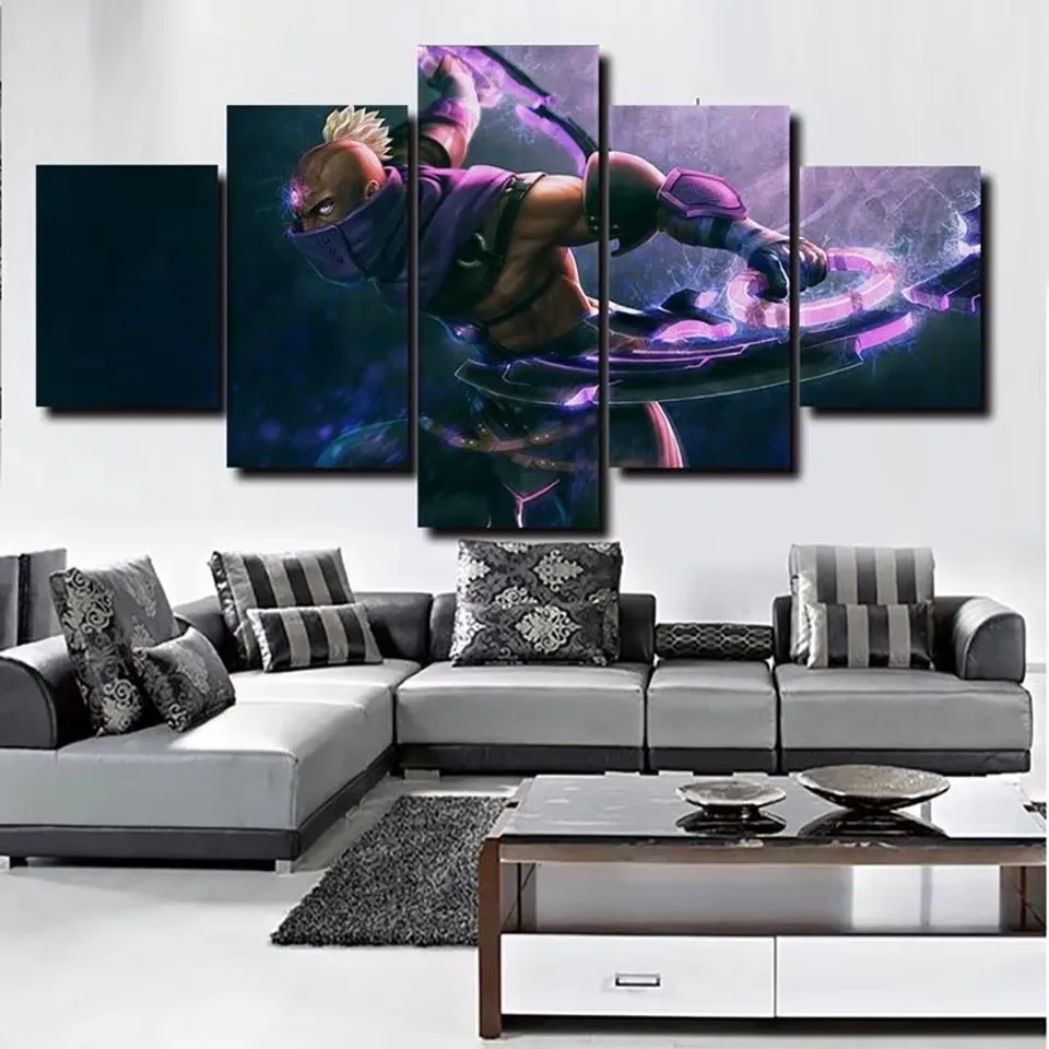 5 Panel Dota 2 Game Pictures Accessories Modern Wall Art Home Decor Posters Canvas HD Prints Oil Paintings Living Room Bedroom