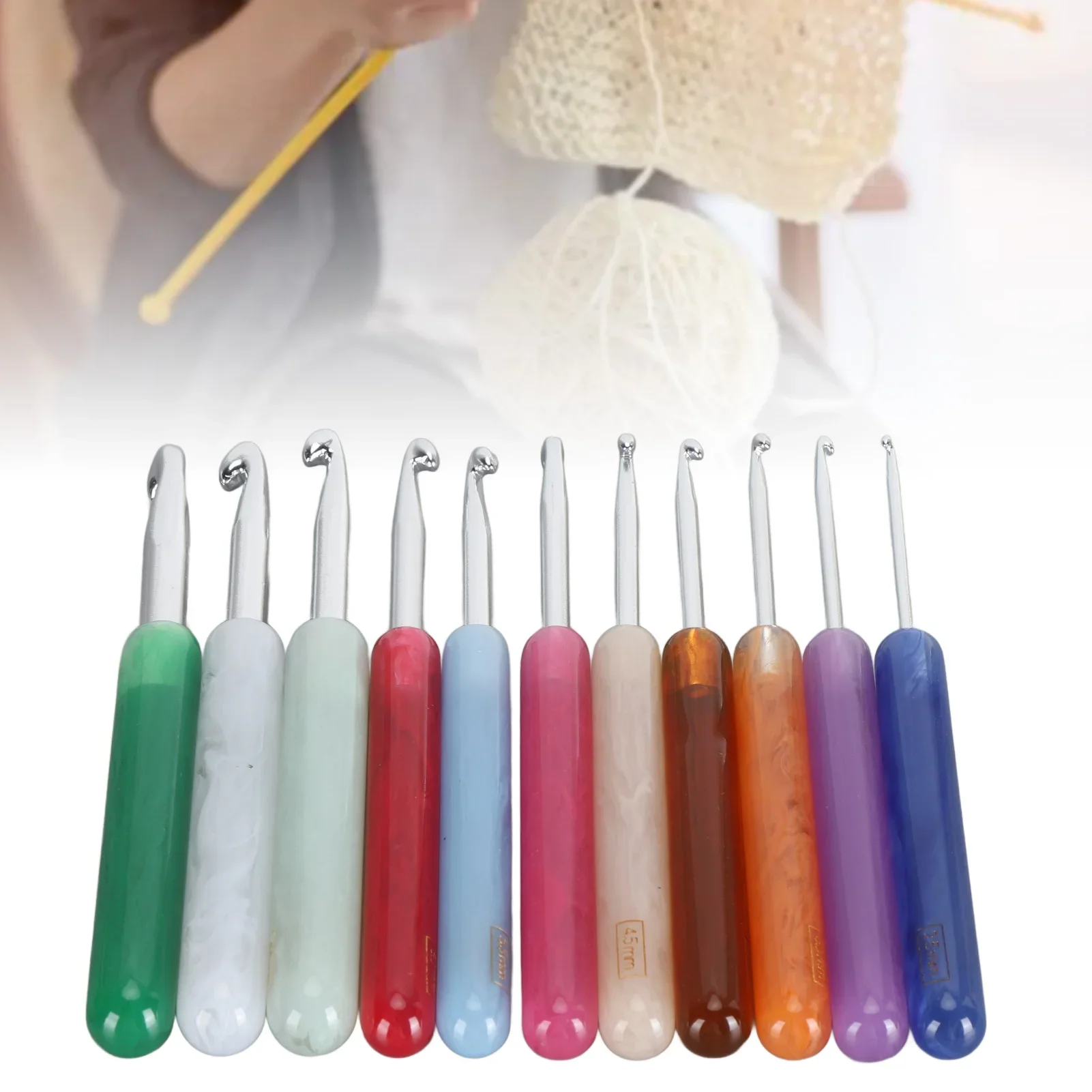 

11PCS Set Knitting Crochet Hook Ergonomic Aluminum Crochet Hooks Set For Home And Handcraft