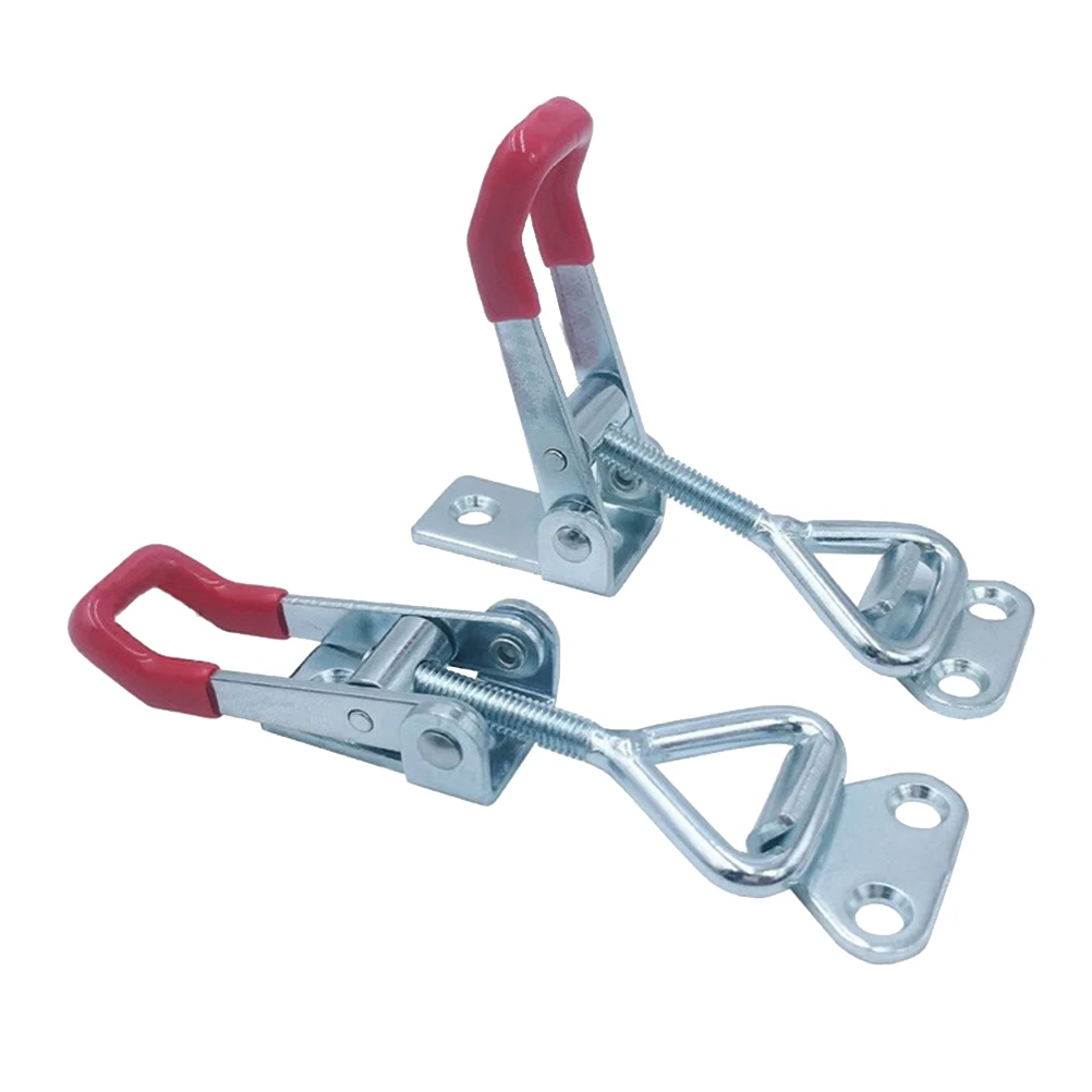 

2pcs Quick-Release Toggle Clamp Hold Toggle Clamps Welding Machine Operation Mold Metal (Silver+Red)