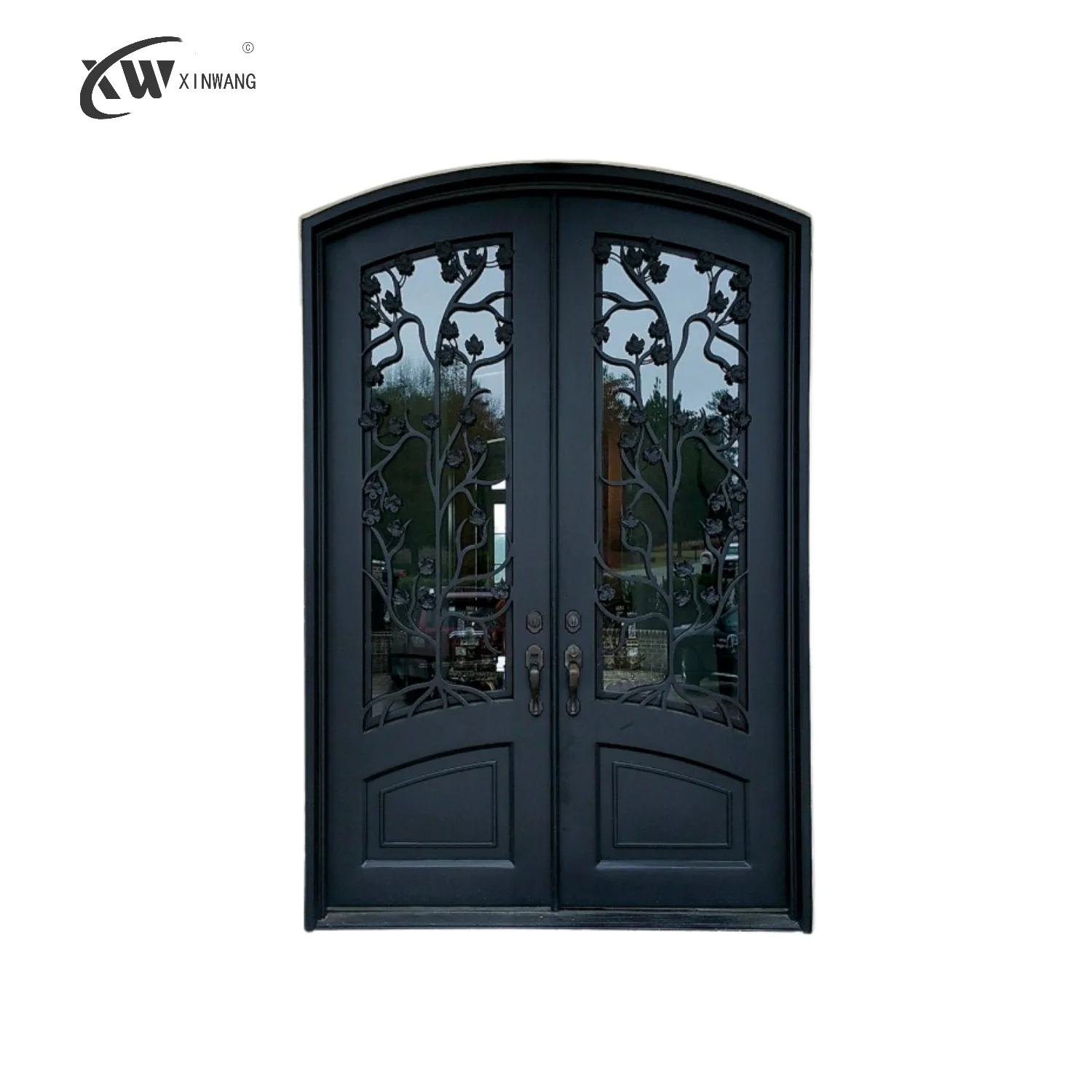 

Customized Door DepositFactory Direct Sale Main Entrance Windproof Feature Professional Modern Steel Wrought Iron Exterior Door