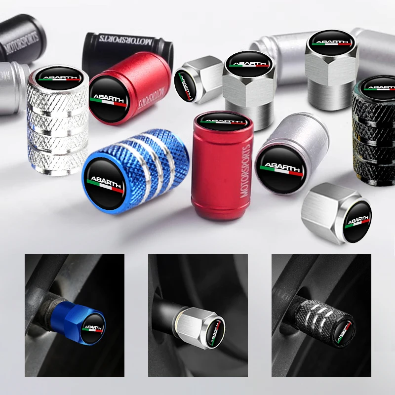 

4Pcs Car Tire Valve Stems Cap Aluminum Tyre Wheel Stem Air Valve Cover Airdust For FIAT 600 500L Abarth Topolino Fastback Cronos